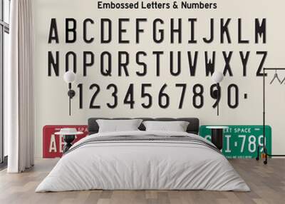 3d license plate font and license plate set Wall mural