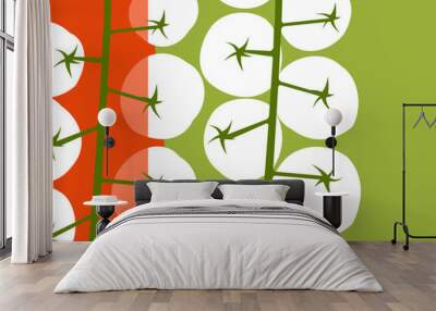 abstract illustration of tomatoes Wall mural