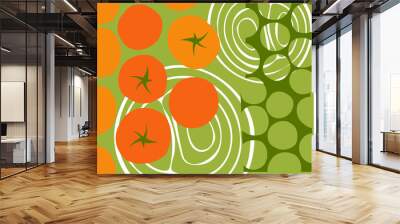 abstract illustration of tomatoes Wall mural