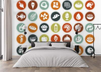 Big set of food icons ALL NEW Wall mural