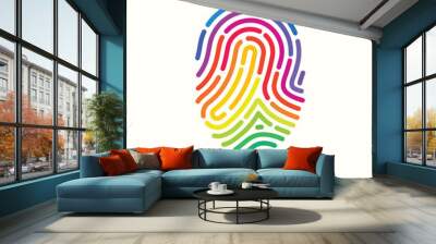 Rainbow fingerprint for June Pride Month. Image of support for LGBTQ human beings. Vector illustration Wall mural