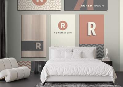 Set of coordinating business card designs with the letter r Wall mural