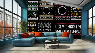 Ugly Christmas sweater template  Wall mural