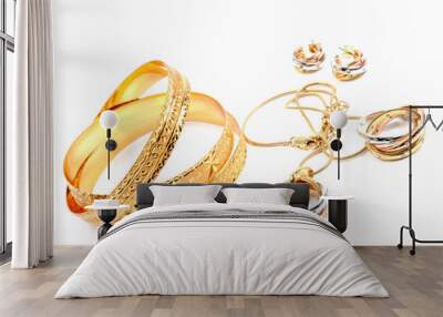 Golden jewelry Wall mural