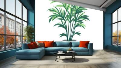 A vibrant green potted plant with lush leaves, perfect for indoor decor and bringing a touch of nature into your space. Wall mural