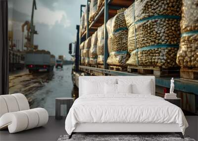 Bulk Delivery of Wood Pellets Wall mural