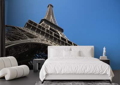 Eiffel tower on blue sky background Wall mural