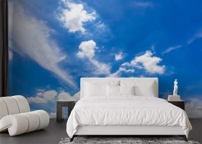 Blue sky and clouds on day to be design wallpaper or background Wall mural