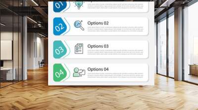 Business infographic template. 5 Step timeline journey. Process diagram, 5 options on white background, Infograph elements vector illustration. Wall mural