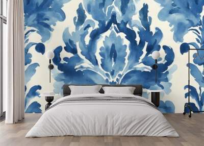 Watercolor Damask Pattern Wall mural