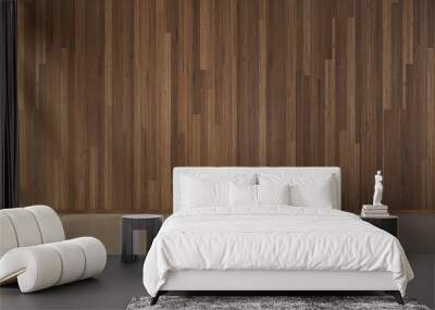 The interior design of empty living room and wood wall texture background / 3d rendering new scene Wall mural