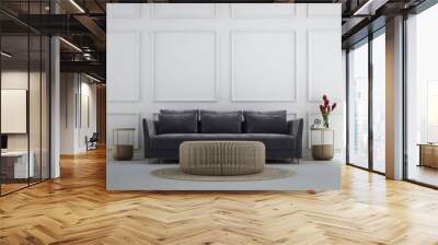 The luxury lounge and living room interior design and white wall pattern background idea Wall mural