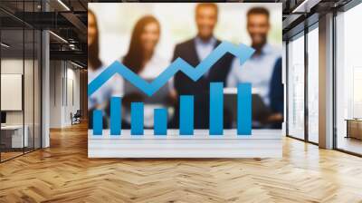 Business person evaluates metrics for charts and graphs with statistics to innovative analyze business potential and forecast future development of companies growth., setting goals for expansion. Wall mural