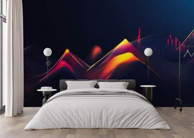 Charts and graphs with statistics for innovation Digital analyzes business potential and predicts future developments in the company's growth. Wall mural