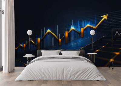 charts and graphs with statistics to analyze business potential and forecast future development of companies growth. Wall mural