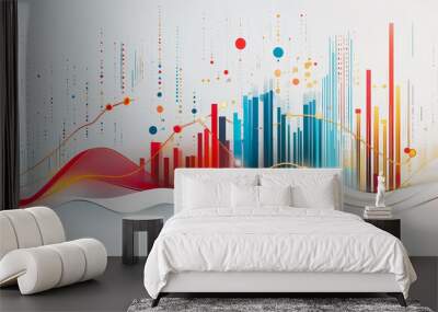 charts and graphs with statistics to innovative analyze business potential and forecast future development of companies growth. Wall mural