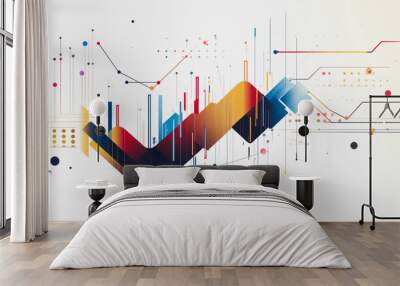 charts and graphs with statistics to innovative analyze business potential and forecast future development of companies growth. Wall mural