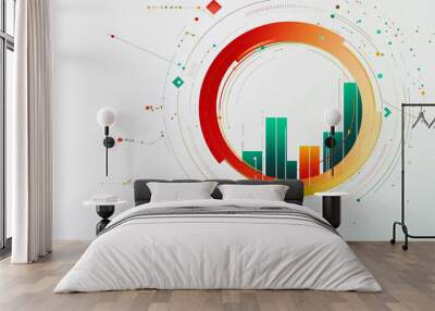 charts and graphs with statistics to innovative analyze business potential and forecast future development of companies growth. Wall mural