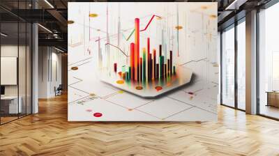 charts and graphs with statistics to innovative analyze business potential and forecast future development of companies growth. Wall mural