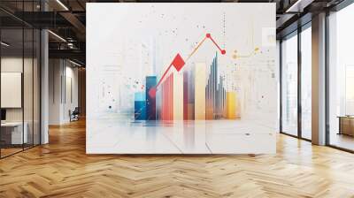 charts and graphs with statistics to innovative analyze business potential and forecast future development of companies growth. Wall mural