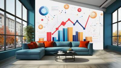 charts and graphs with statistics to innovative analyze business potential and forecast future development of companies growth. Wall mural