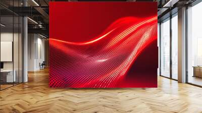 luxury background with red line decoration and curve light effect with bokeh, Innovation digital background electromagnetic wave background digital wave background information technolog Wall mural