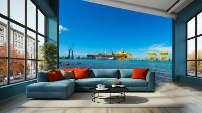 port loading job by crane Trade Port Shipping Wall mural