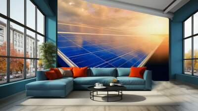 Alternative energy To conserve the world's energy (Solar panels in the sky) Wall mural