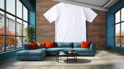 Blank white male t-shirt for mock up Wall mural