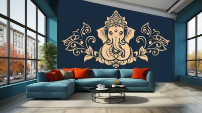 Tranquil and Simple: Minimalist Style Ganesha Patterns Wall mural