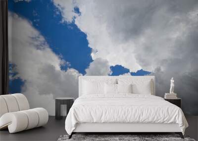 White clouds in the blue sky Wall mural