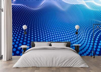 Abstract background. Molecules technology with polygonal shapes, connecting dots and lines. Connection structure. Big data visualization. Wall mural