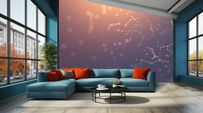 Abstract background. Molecules technology with polygonal shapes, connecting dots and lines. Connection structure. Big data visualization. Wall mural