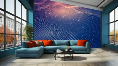 Abstract background. Molecules technology with polygonal shapes, connecting dots and lines. Connection structure. Big data visualization. Wall mural