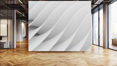 Abstract Curved Shapes. White Circular Background. Wall mural