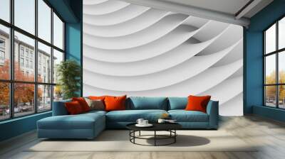 Abstract Curved Shapes. White Circular Background. Wall mural