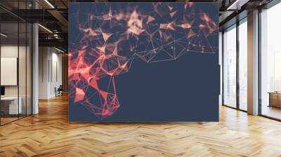 abstract polygonal space low poly dark background Wall mural