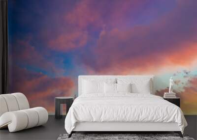 Cloudy blue sky abstract background, 3d illustration Wall mural