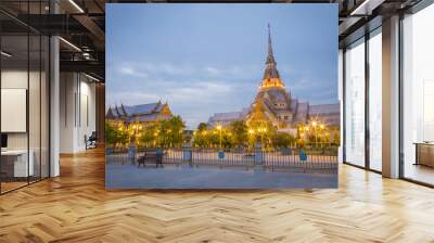 Beautiful chapel of Thai temple in Thailand Wall mural