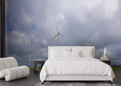 Clean energy with wind turbine Wall mural