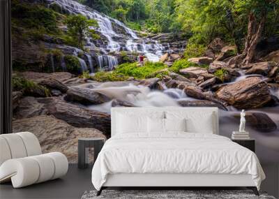 Mae Ya waterfalls, Chiangmai, Thailand Wall mural