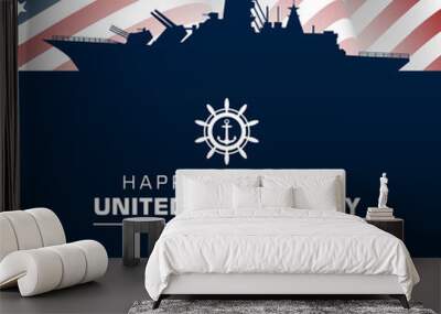 Happy  Birthday US Navy October 13 background Vector Illustration  Wall mural