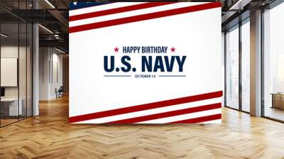 Happy  Birthday US Navy October 13 background Vector Illustration  Wall mural