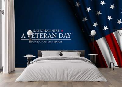 Happy National Hire A Veteran Day Background Vector Illustration  Wall mural