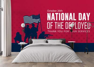 National Day Of The Deployed background vector illustration Wall mural