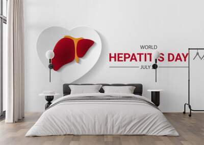 World Hepatitis Day July 28 Background Vector Illustration Wall mural