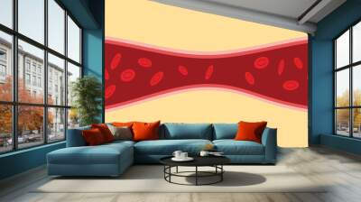 a blocked vessels with narrow stream blood cells Wall mural