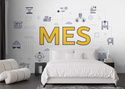 mes concept with icon set with big word or text on center Wall mural