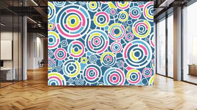 Abstract retro pattern with circles Wall mural