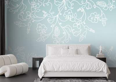 White paper vector snowflake background Wall mural